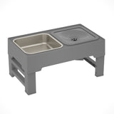 Adjustable Height Dog Double Bowl Feeder - Mad4Goods