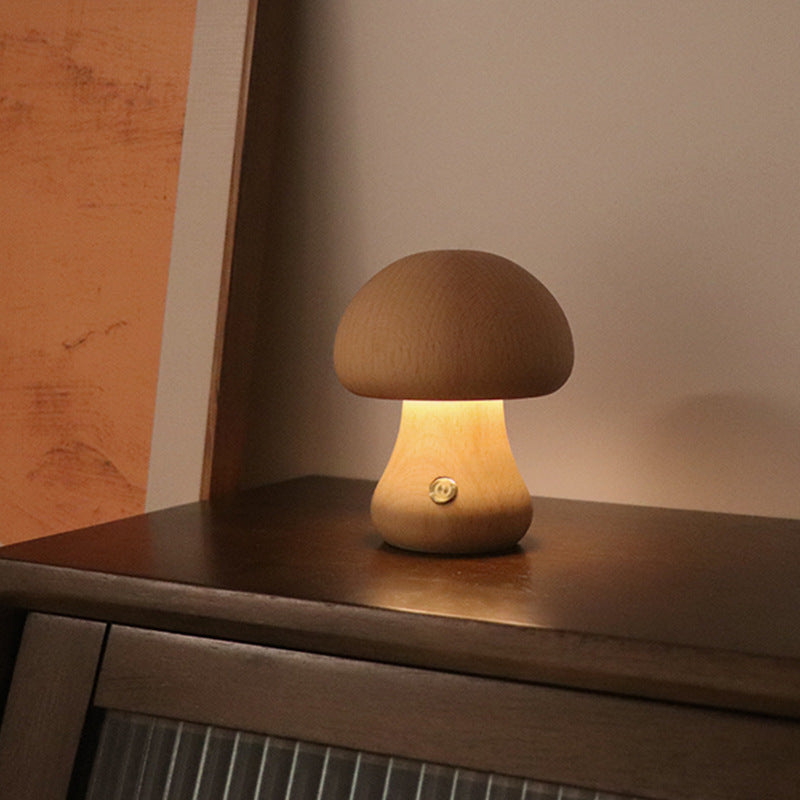 Wooden Mushroom LED Night Light - Mad4Goods