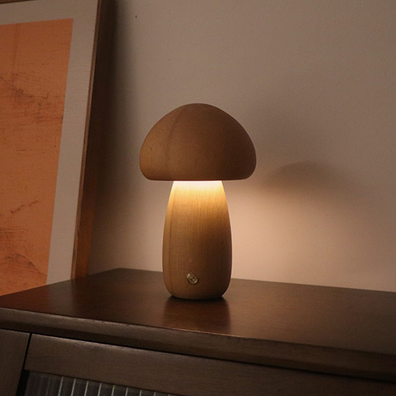 Wooden Mushroom LED Night Light - Mad4Goods