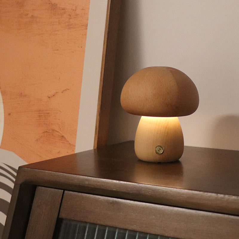 Wooden Mushroom LED Night Light - Mad4Goods